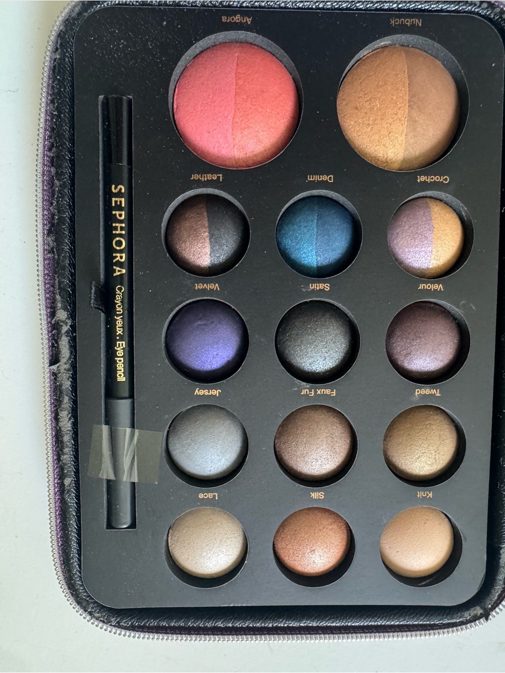 Sephora Eyeshadow Palette with Pink, Blue, Purple & Gold Shades